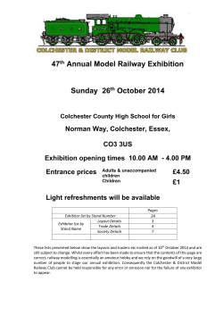 47 Annual Model Railway Exhibition Sunday  26 October 2014
