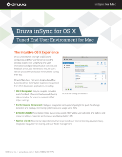 Druva inSync for OS X Tuned End User Environment for Mac