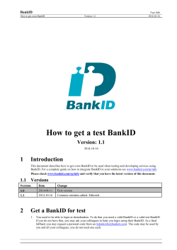 How to get a test BankID 1 Introduction