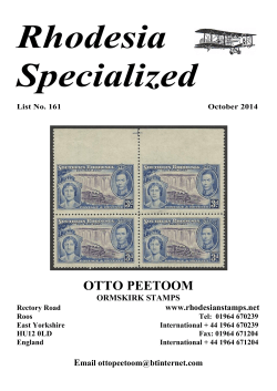 Rhodesia Specialized  OTTO PEETOOM