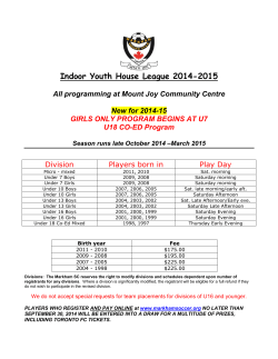 Indoor Youth House League 2014-2015  New for 2014-15