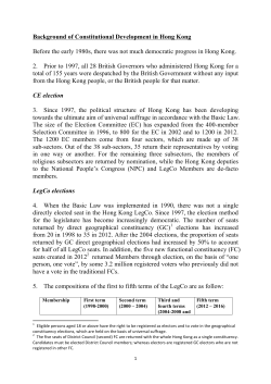 Background of Constitutional Development in Hong Kong