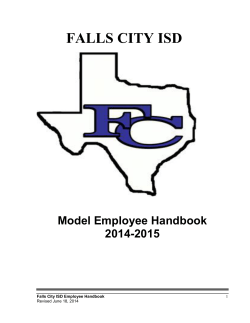 FALLS CITY ISD Model Employee Handbook 2014-2015