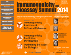 Immunogenicity Bioassay Summit 2014 and