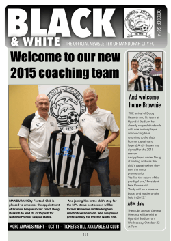 BLACK Welcome to our new 2015 coaching team &amp; WHITE