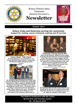 Newsletter  Rotary District 9830 Tasmania