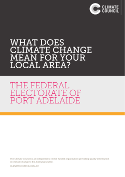WHAT DOES CLIMATE CHANGE MEAN FOR YOUR LOCAL AREA?