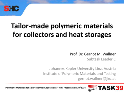 Tailor-made polymeric materials for collectors and heat storages