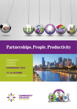 Partnerships,People,Productivity cOMMUNITY cOLLEGES AUSTRALIA