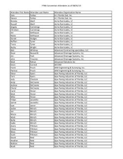 FTBA Convention Attendees as of 08/01/13 Attendee Organization Name