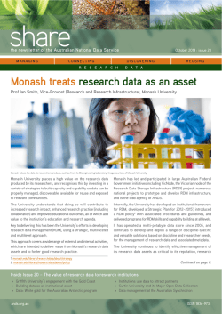 share Monash treats research data as an asset