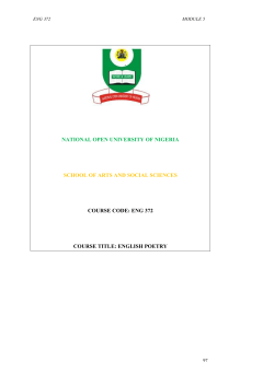 NATIONAL OPEN UNIVERSITY OF NIGERIA COURSE CODE: ENG 372