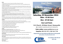 10km  Vaal Dam 4km