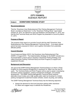 AGENDA REPORT CITY COUNCIL : DOWNTOWN PARKING STUDY