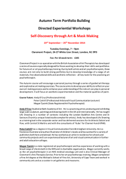 Autumn Term Portfolio Building Directed Experiential Workshops