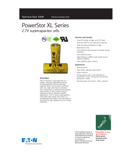 PowerStor XL Series 2.7V supercapacitor cells Pb HF