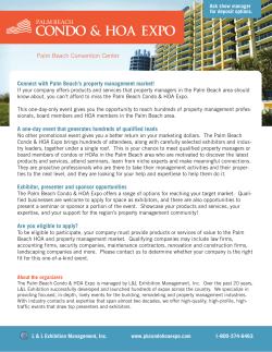 Palm Beach Convention Center  Connect with Palm Beach’s property management market!