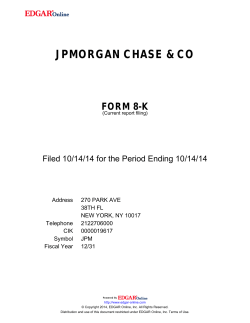 JPMORGAN CHASE &amp; CO FORM 8-K