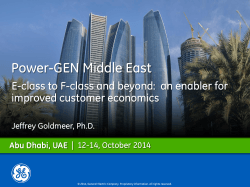 Power-GEN Middle East improved customer economics Jeffrey Goldmeer, Ph.D.