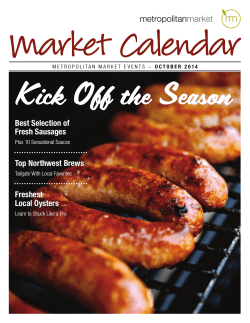 Market Calendar Kick Off the Season best Selection of Fresh Sausages