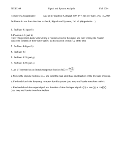 EELE 308 Signal and System Analysis Fall 2014 Homework Assignment 5
