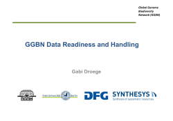 GGBN Data Readiness and Handling Gabi Droege