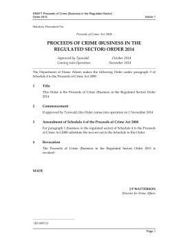 PROCEEDS OF CRIME (BUSINESS IN THE REGULATED SECTOR) ORDER 2014