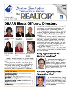 DBAAR Elects Officers, Directors October 2014 Vol. 36 Number 10