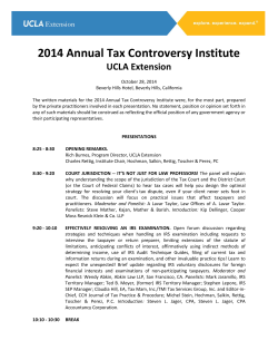 2014 Annual Tax Controversy Institute UCLA Extension