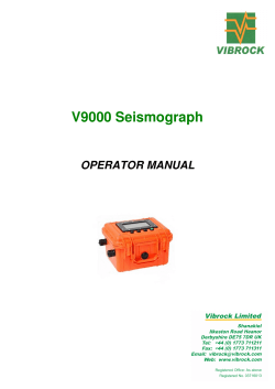 V9000 Seismograph OPERATOR MANUAL