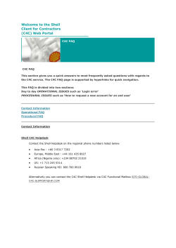 Welcome to the Shell Client for Contractors (C4C) Web Portal