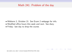 Math 241: Problem of the day