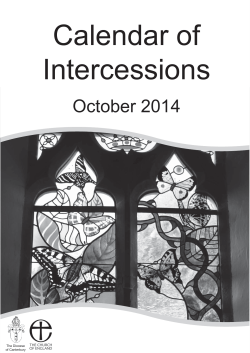 Calendar of Intercessions October 2014 The Diocese