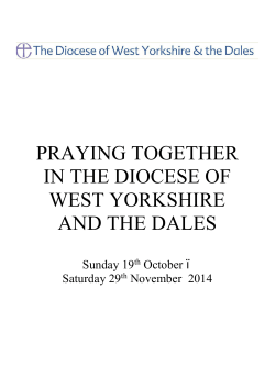 PRAYING TOGETHER IN THE DIOCESE OF WEST YORKSHIRE AND THE DALES