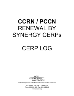 CCRN / PCCN RENEWAL BY SYNERGY CERPs