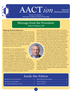 ion AACT Message from the President: News &amp;