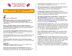 IRONDALE HIGH SCHOOL DAILY BULLETIN Tuesday, October 21, 2014