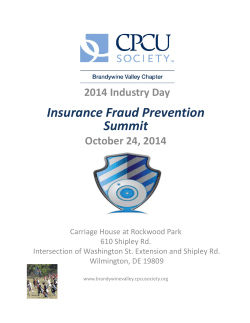 Insurance Fraud Prevention  Summit 2014 Industry Day October 24, 2014