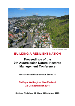 BUILDING A RESILIENT NATION Proceedings of the 7th Australasian Natural Hazards Management Conference