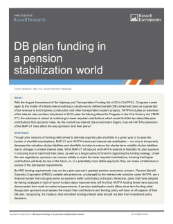 DB plan funding in a pension stabilization world