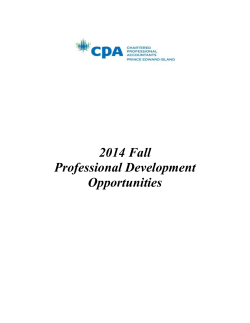 2014 Fall  Professional Development Opportunities