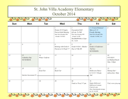 St. John Villa Academy Elementary October 2014 Sun Mon
