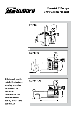 Free-Air® Pumps Instruction Manual EDP10 EDP16TE