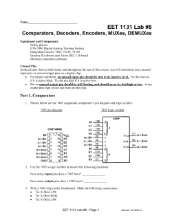 EET 1131 Lab #8  Comparators, Decoders, Encoders, MUXes, DEMUXes