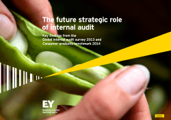 The future strategic role of internal audit Key findings from the