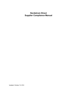 Nordstrom Direct Supplier Compliance Manual  Updated: October 15, 2014