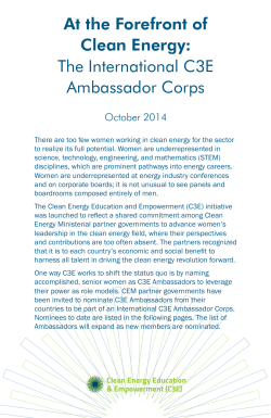 At the Forefront of Clean Energy: The International C3E Ambassador Corps