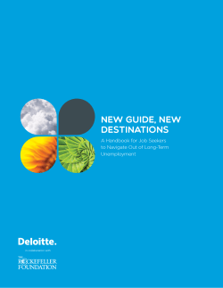 NEW GUIDE, NEW DESTINATIONS A Handbook for Job Seekers