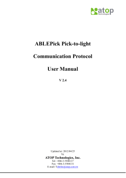 ABLEPick Pick-to-light Communication Protocol User Manual V 2.4