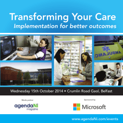 Transforming Your Care Implementation for better outcomes www.agendaNi.com/events